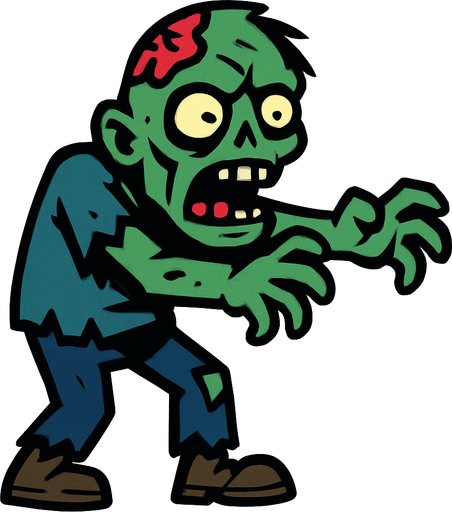 draw me zombie enemie.
In-Game asset.  2d.  High contrast.  No shadows