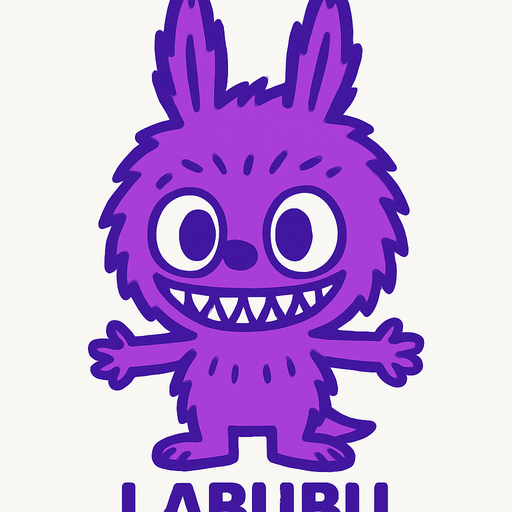 Labubu purple.
In-Game asset.  2d.  High contrast.  No shadows