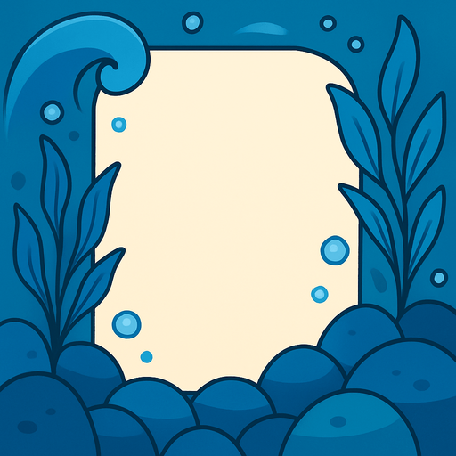 Un marco para una carta que represente al tipo agua