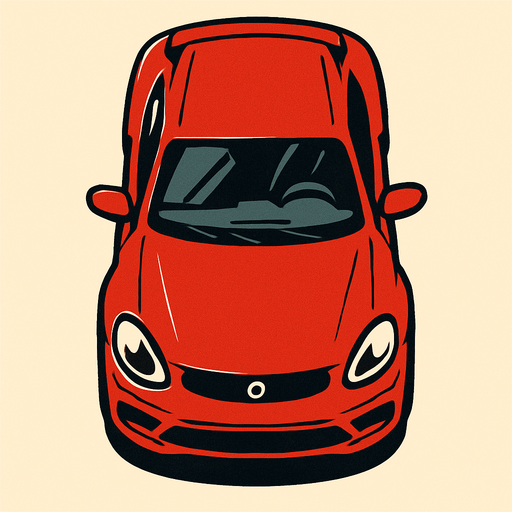 Up view car.
In-Game asset.  2d.  High contrast.  No shadows