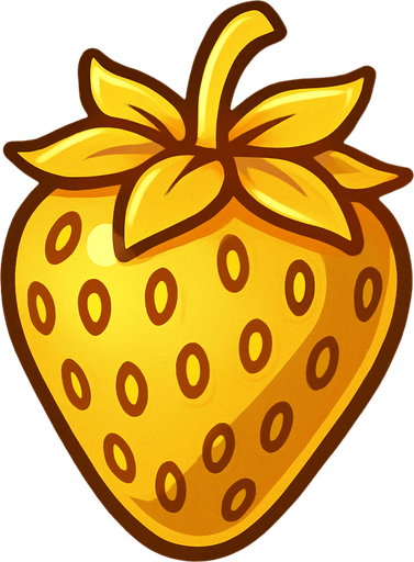Fraise dorée.
In-Game asset.  2d.  High contrast.  No shadows
