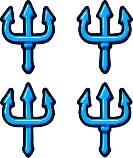 make little tridents that are blue.
In-Game asset.  2d.  High contrast.  No shadows