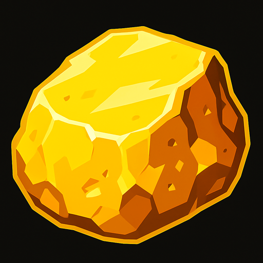 big piece of gold.
In-Game asset.  2d.  High contrast.  No shadows
