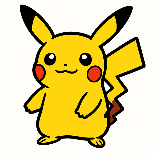 pikachu.
In-Game asset.  2d.  High contrast.  No shadows