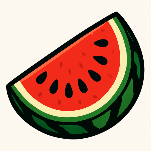 watermelon raw.
In-Game asset.  2d.  High contrast.  No shadows
