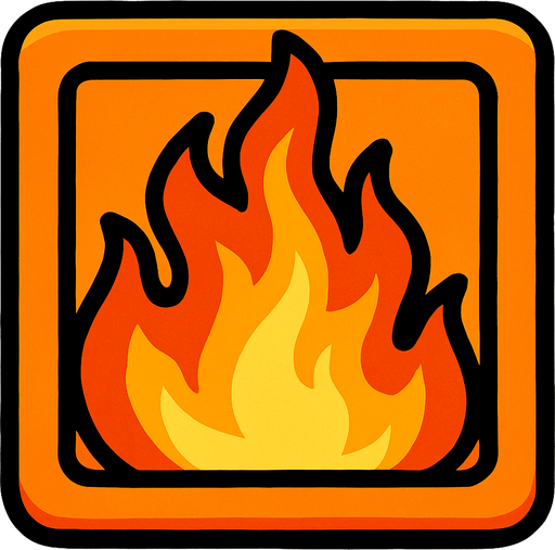 fire block background.
In-Game asset.  2d.  High contrast.  No shadows. cartoon. draw