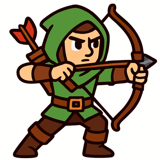 An archer.
In-Game asset.  High contrast.  No shadows