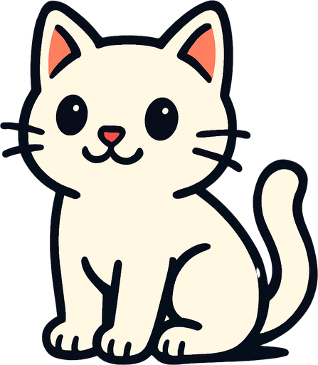 oturan tatlı beyz kedi.
In-Game asset.  2d.  High contrast.  No shadows