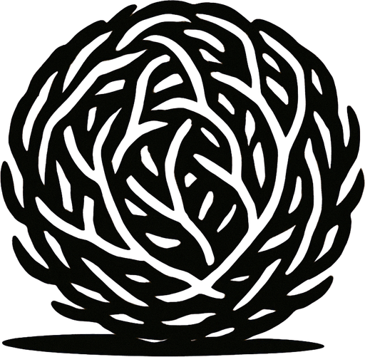 bola rodante del desierto.
In-Game asset.  2d.  High contrast.  No shadows