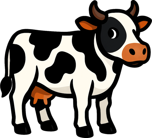 İnek.
In-Game asset.  2d.  High contrast.  No shadows
