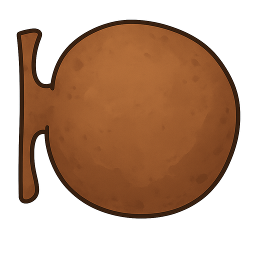 Brown ball (not basketball) . No background. Transparent background. Blank background. No shadows. 2d. In-Game asset. flat