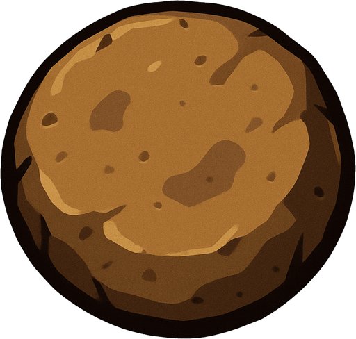 Yuvarlak taş.
In-Game asset.  2d.  High contrast.  No shadows