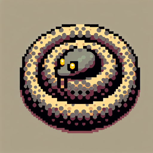 perspective of a simple snake rolled up on itself..
video game sprite