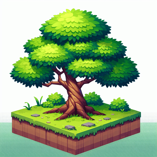 tree.
Single Game Texture.  In-Game asset.  2d.  Blank background.  High contrast.  No shadows
