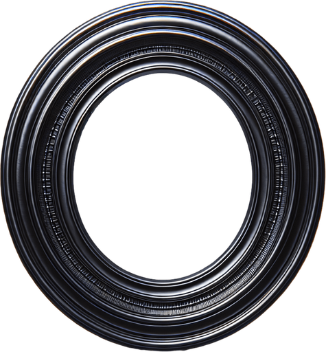 metalic oval border with bevel.
Black. Electronic style. empty inside. no background