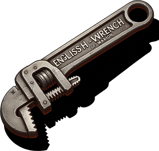 marionun ingiliz boru anahtarı aleti.
Single Game Texture.  In-Game asset.  2d.  Blank background.  High contrast.  No shadows