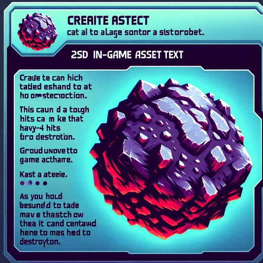 🪨 Large Asteroid – Moves slow but takes 3-4 hits to destroy..
Single Game Texture.  In-Game asset.  2d.  Blank background.  High contrast.  No shadows