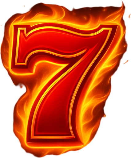 Crea un asset para el símbolo 'C' de Megaways: el Número 7 de la Suerte.
El dígito '7' estilizado, en color dorado o rojo vibrante, con un aura brillante o un ligero efecto de fuego/energía. Tipografía audaz y elegante. Debe transmitir suerte y la promesa de un gran premio (30x). Estilo de casino festivo. Fondo transparente.
In-Game asset.  2d.  High contrast.  No shadows