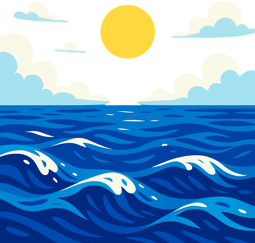 denizin ortası arkaplanı.
In-Game asset.  2d.  High contrast.  No shadows