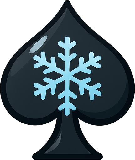 Just the spade from this picture with a blue snowflake in the middle of it.