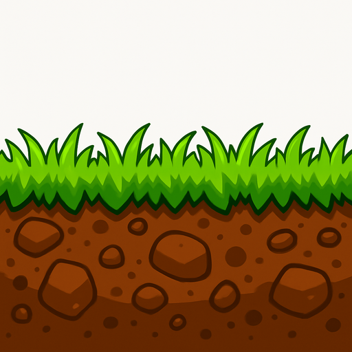 2048x100 pixel ground layer with grass.
In-Game asset.  2d.  High contrast.  No shadows