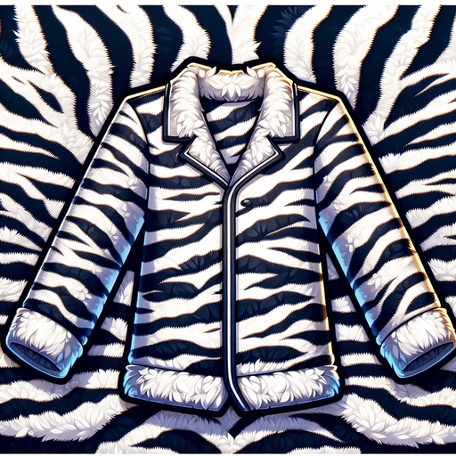 flannel zebra pyjamas.
Single Game Texture.  In-Game asset.  2d.  Blank background.  High contrast.  No shadows