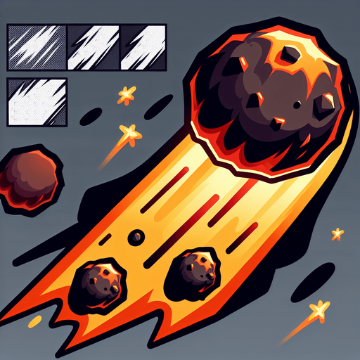 一颗陨石，卡通风格.
Single Game Texture. In-Game asset. 2d. Blank background. High contrast. No shadows.