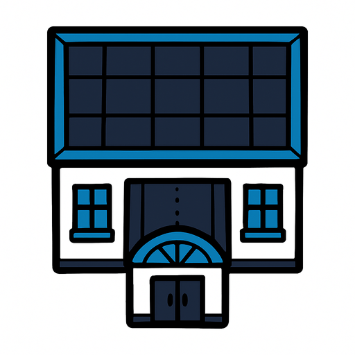 a building viewed from above.
In-Game asset.  2d.  High contrast.  No shadows. No Background