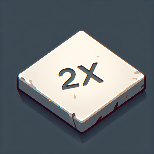 elevler içinde 2X yazısı.
Single Game Texture. In-Game asset. 2d. Blank background. High contrast. No shadows.