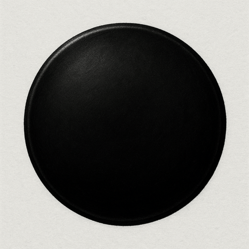 Un círculo negro realista.
In-Game asset.  2d.  High contrast.  No shadows. Realista