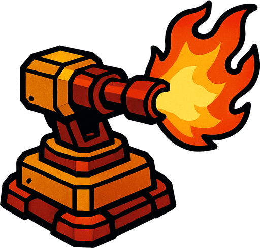 Flame thrower turret.
In-Game asset.  2d.  High contrast.  No shadows