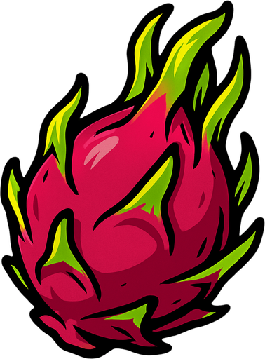 Uncut dragonfruit.
In-Game asset.  2d.  High contrast.  No shadows