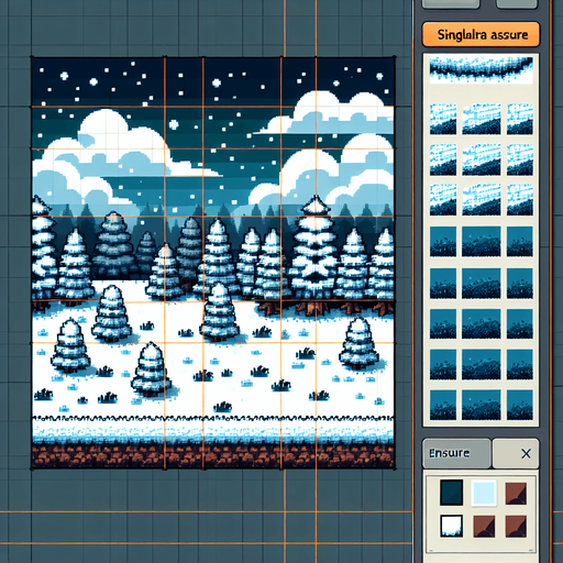snowy ground image pixalated 2D Single Game Texture. In-Game asset. 2d. Blank background. High contrast. No shadows.
