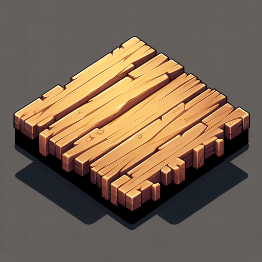 wooden plank.
Single Game Texture.  In-Game asset.  2d.  Blank background.  High contrast.  No shadows