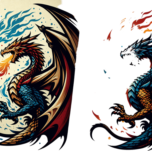 Dragons.
Single Game Texture. In-Game asset. 2d. Blank background. High contrast. No shadows.