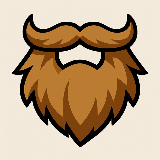 Big light brown beard.
In-Game asset.  2d.  High contrast.  No shadows