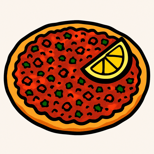 Lahmacun.
In-Game asset.  2d.  High contrast.  No shadows