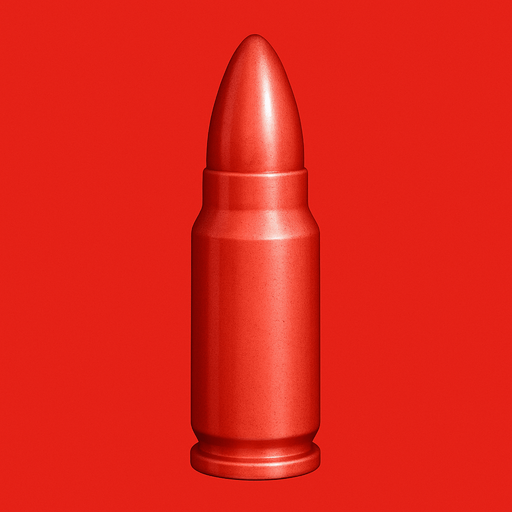 Bullet realistic icon light red color
In-Game asset.  2d.  High contrast.  No shadows