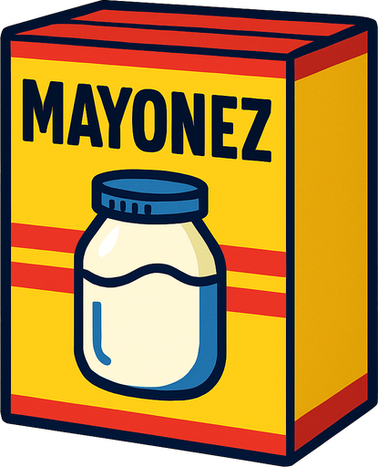 Mayonez kutusu.
In-Game asset.  2d.  High contrast.  No shadows