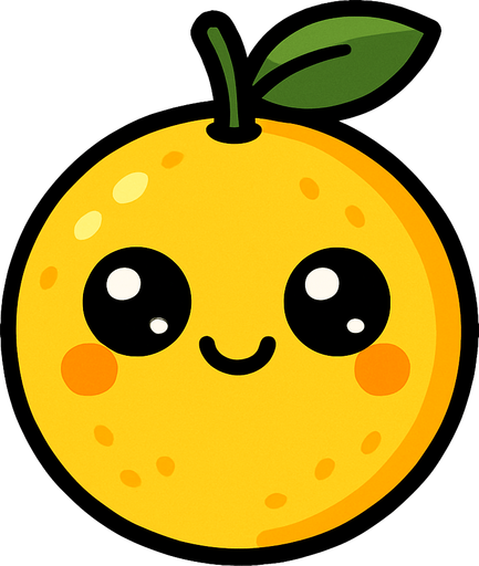 Limon Circular Fruta con ojos lindos.
In-Game asset.  2d.  High contrast.  No shadows. Cartoon.