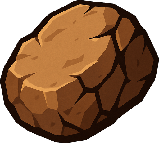 taş parçası.
In-Game asset.  2d.  High contrast.  No shadows