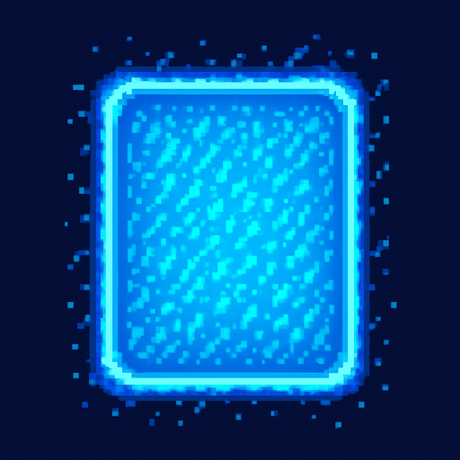 top down pixel art view of a rectangular forcefield.
In-Game asset.  2d.  High contrast.  No shadows