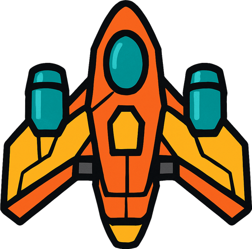 an space ship.
In-Game asset.  2d.  High contrast.  No shadows