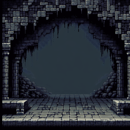 Dark and moody dungeon background. Infinite repeatable texture. 8 bit pixel art..
Single Game Texture.  In-Game asset.  2d.  Blank background.  High contrast.  No shadows