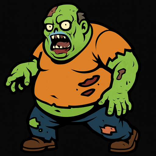 zombie fat.
In-Game asset.  2d.  High contrast.  No shadows