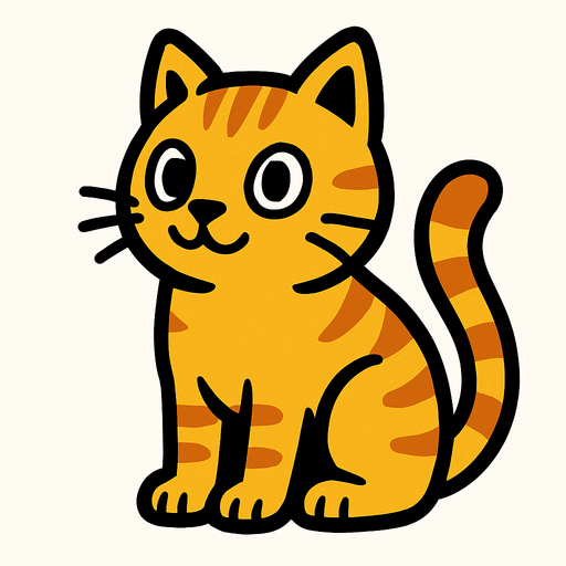 sarı kedi.
In-Game asset.  2d.  High contrast.  No shadows