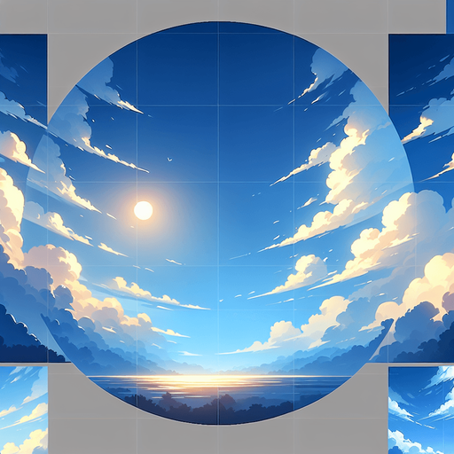 Daytime sky.
Single Game Texture.  In-Game asset.  2d.  Blank background.  High contrast.  No shadows