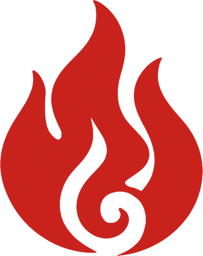 Símbolo del fuego color rojo