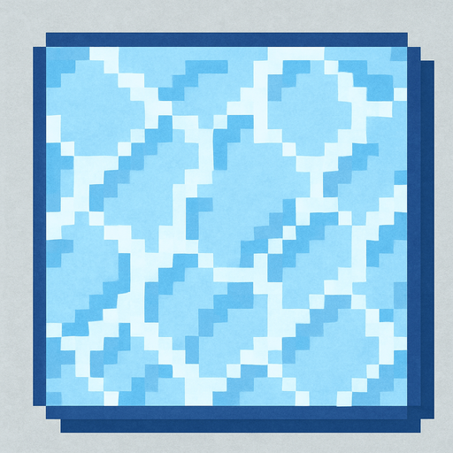 Make a 2D top down pixelated flat image of ice.
In-Game asset.  2d.  High contrast.  No shadows