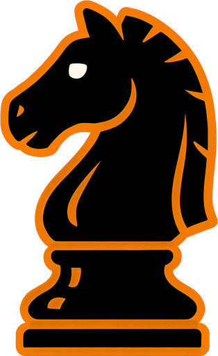 Chess black knight.
In-Game asset.  2d.  High contrast.  No shadows